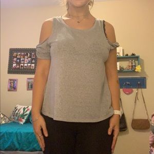 Grey open Sholder top!